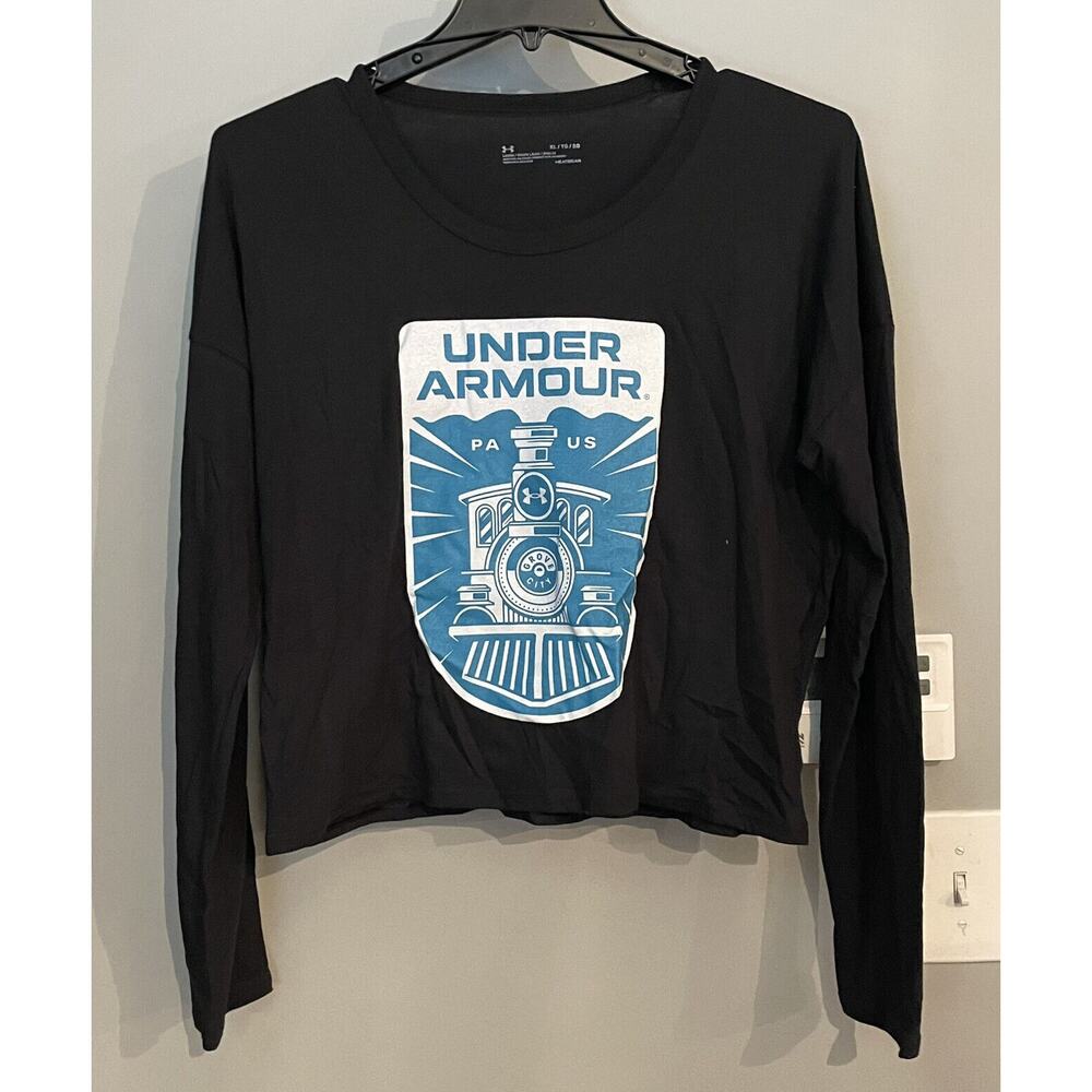 Under‎ Armour Heat Gear Graphic Shirt Cropped Long Sleeve Grove City XL New